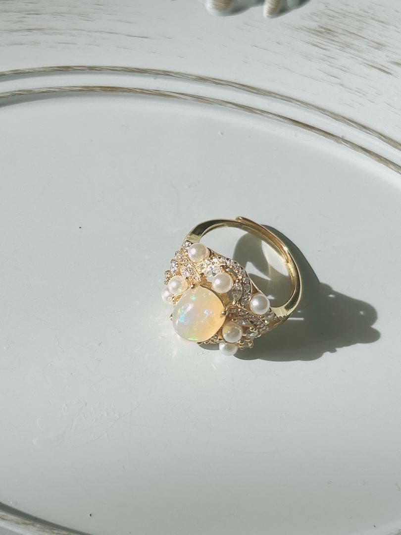 オパール パール フラワーリング