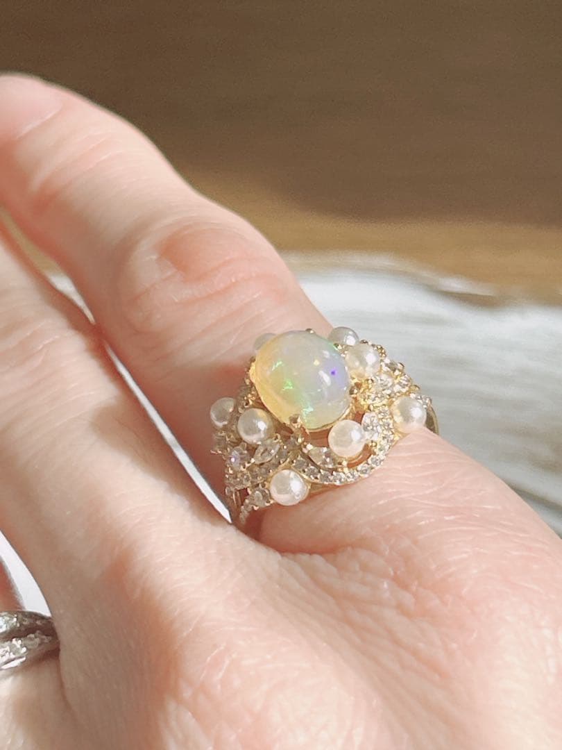 オパール パール フラワーリング