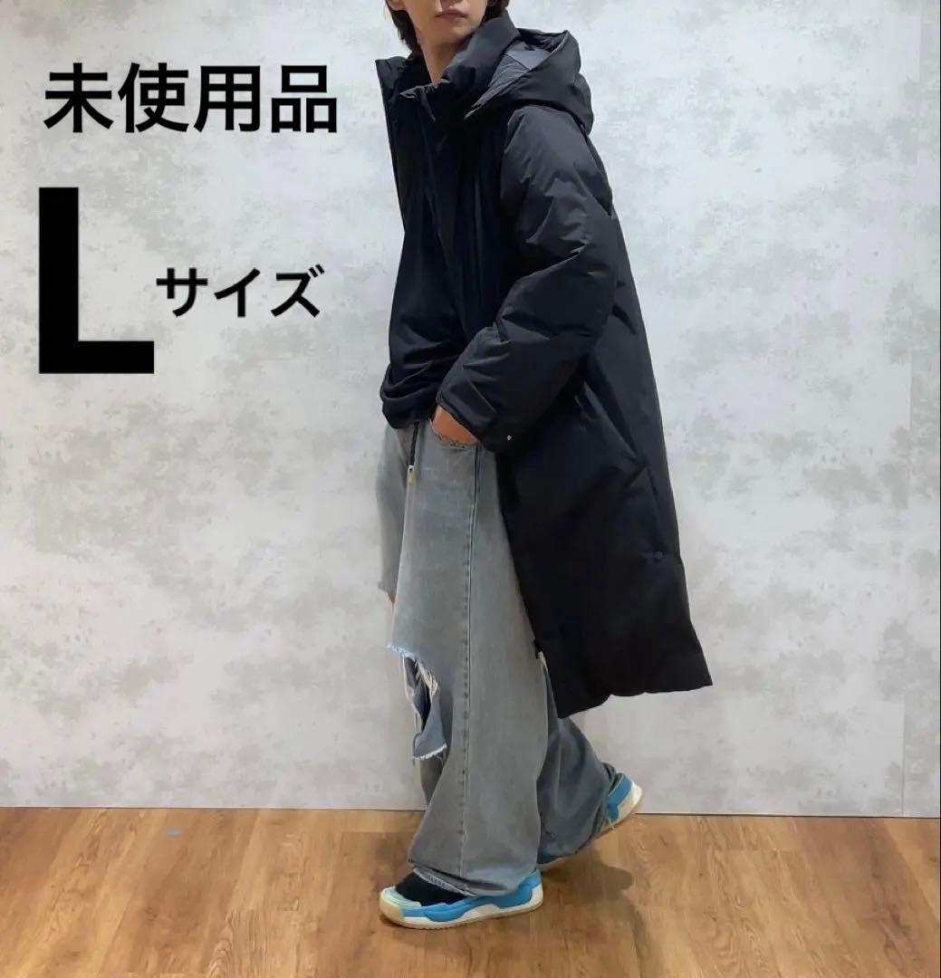 【未使用品】ユニクロ　ウルトラウォームハイブリッドダウンロングコート+ L 黒