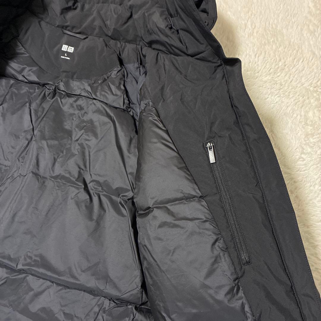 【未使用品】ユニクロ　ウルトラウォームハイブリッドダウンロングコート+ L 黒