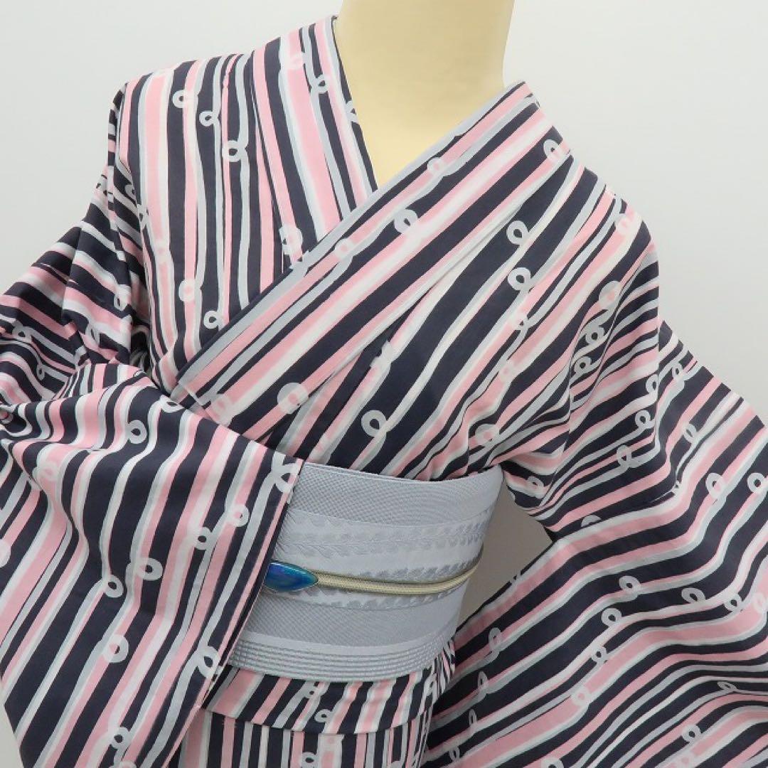 織衣✺新品 竺仙 縦縞 トールサイズ 高級浴衣 着物 A2304