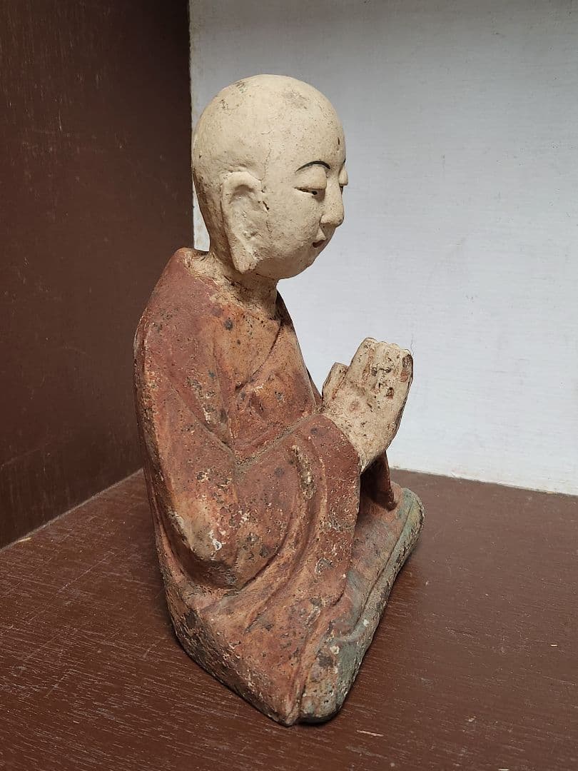 木彫り 僧侶　木製　仏像　仏　木喰　木彫