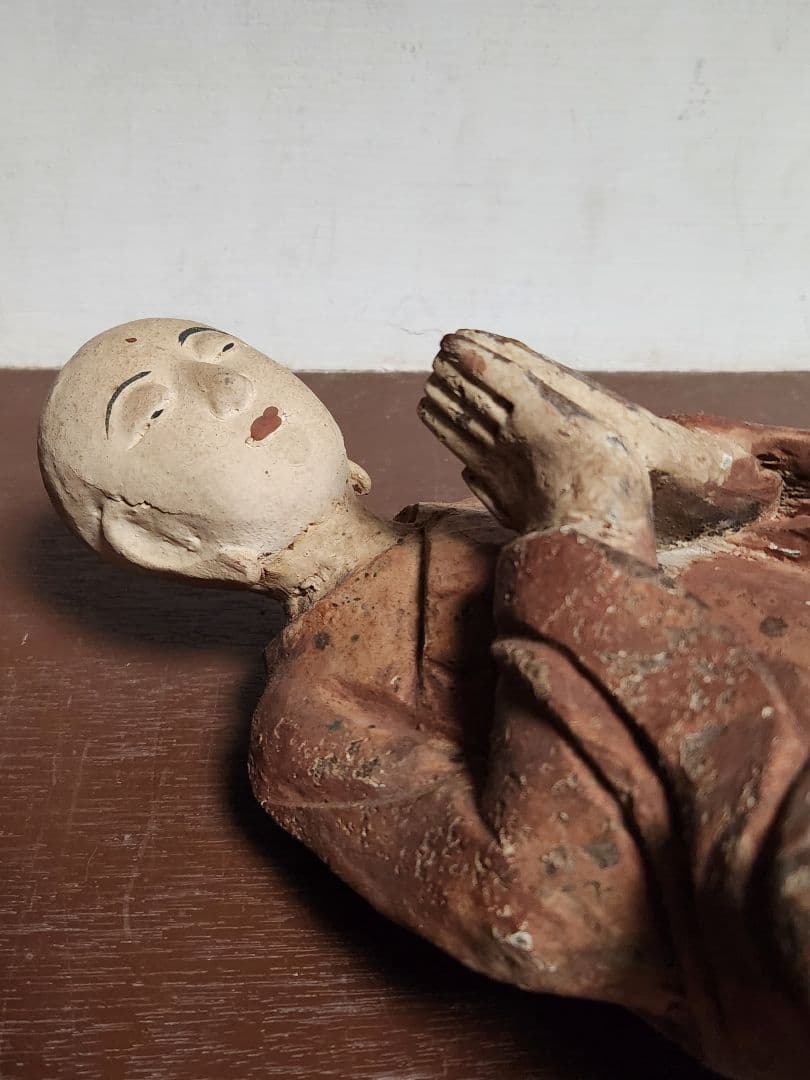 木彫り 僧侶　木製　仏像　仏　木喰　木彫