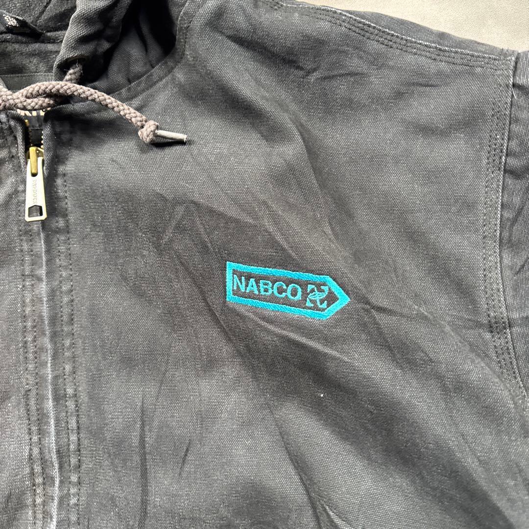 DRI-DUCK古着00sダック地アクティブジャケット黒フェード企業ロゴT29