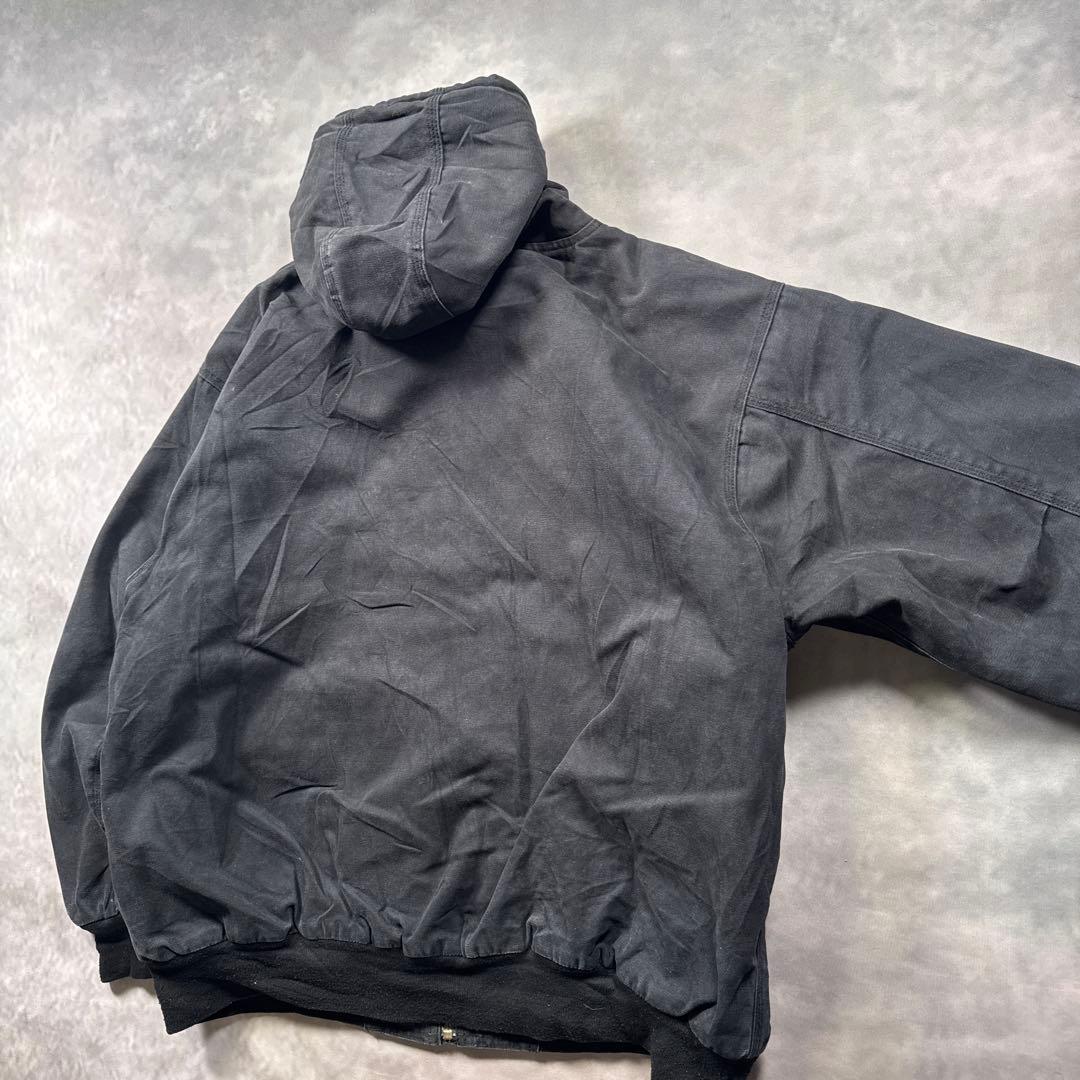 DRI-DUCK古着00sダック地アクティブジャケット黒フェード企業ロゴT29