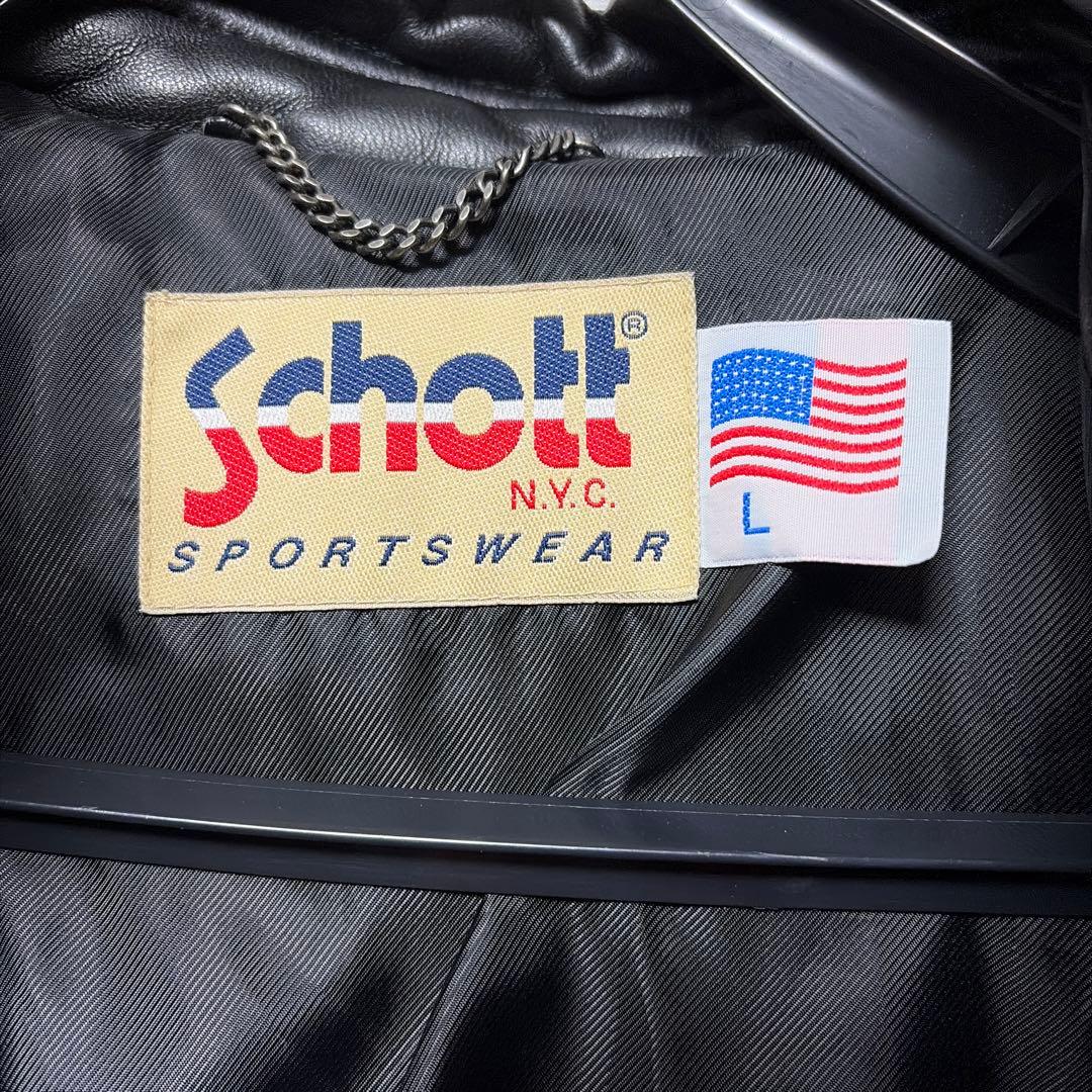 休日特価！Schott レザーダウンジャケット