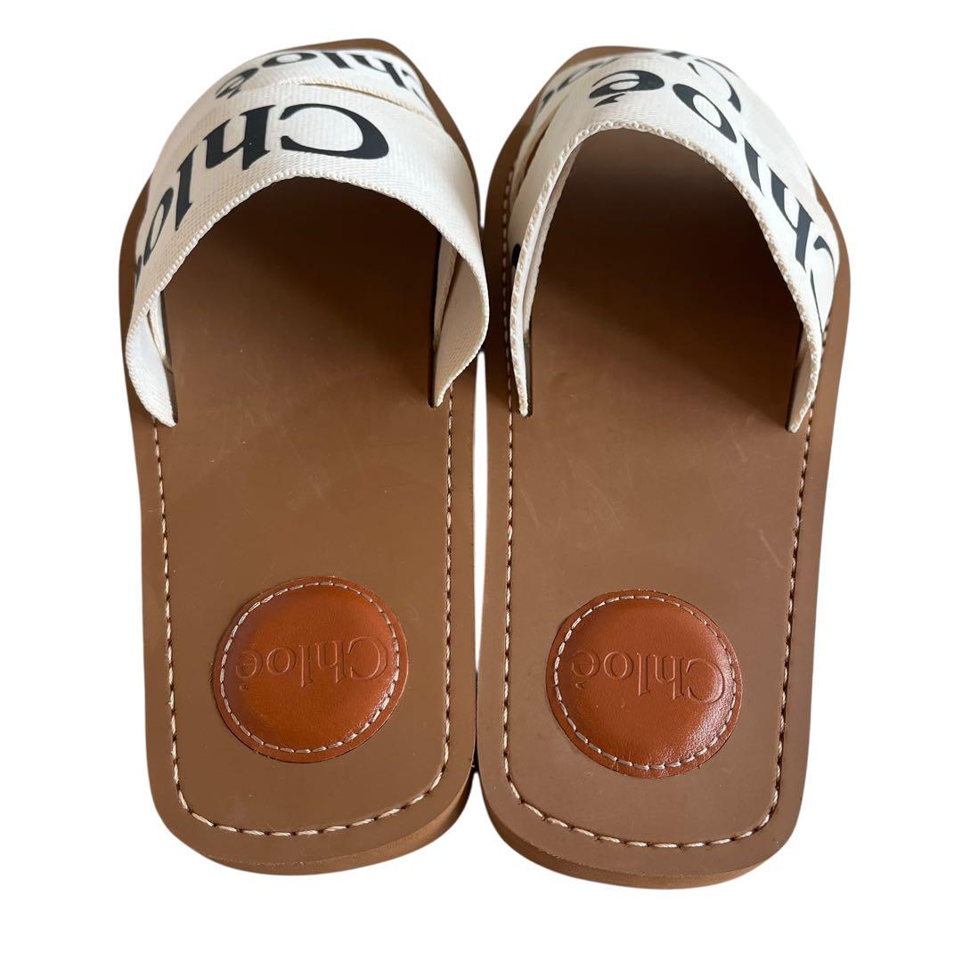 クロエ Chloe サンダル ホワイト woody フラットミュール 37