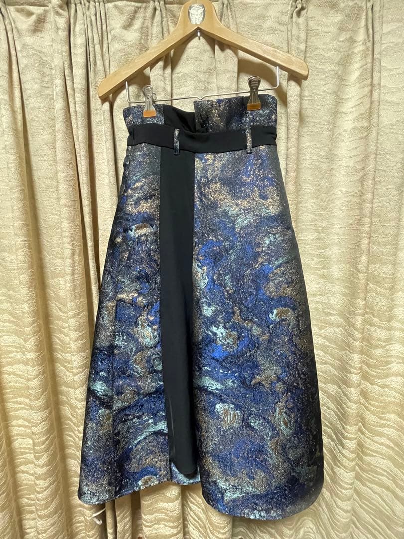 HARE ラメアートジャガードキリカエスカート　ブルー