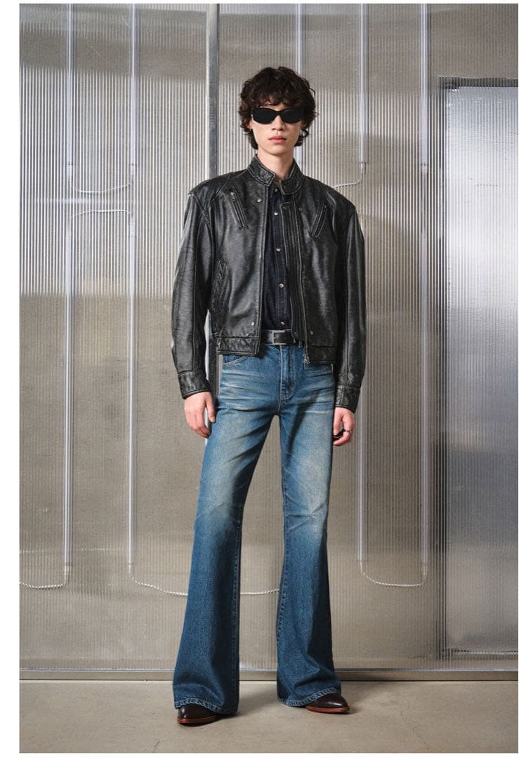 未使用 牛皮LMOODスモーカーカウハイドレザージャケット