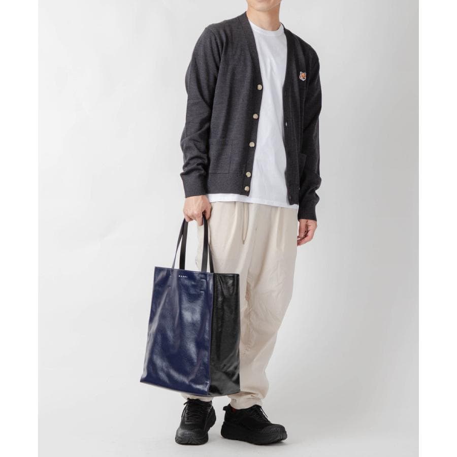 MARNI MUSEO レザートートバッグ　NAVY×BLACK 　O