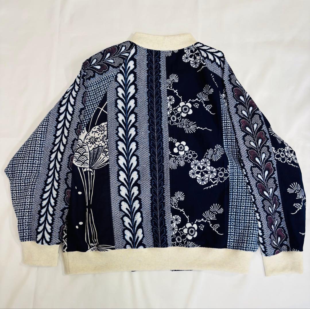 浴衣リメイク93番　浴衣地パッチワーク単衣スカジャン風