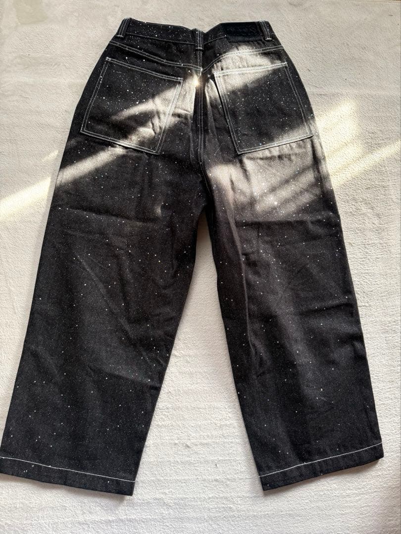 Bevis studio ブリンブリン ダークグレー ワイドデニムパンツブラック