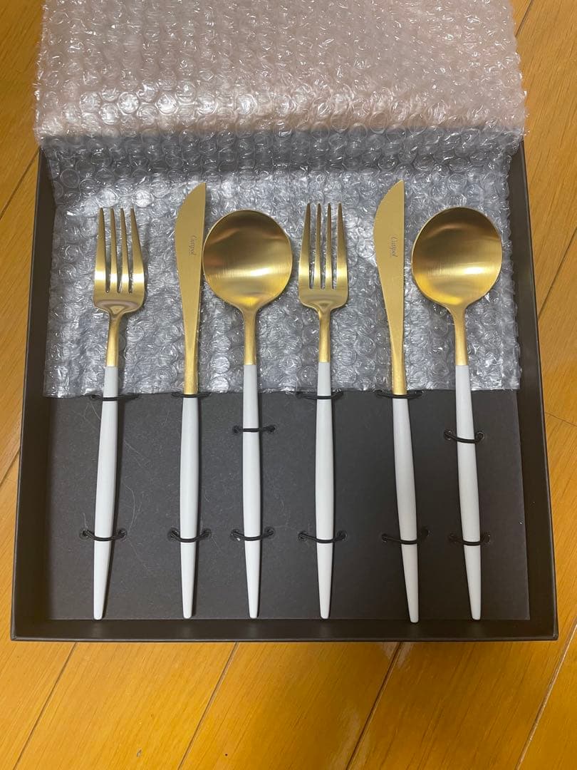 未使用　クチポール　ディナー6点セット　ホワイト×ゴールド