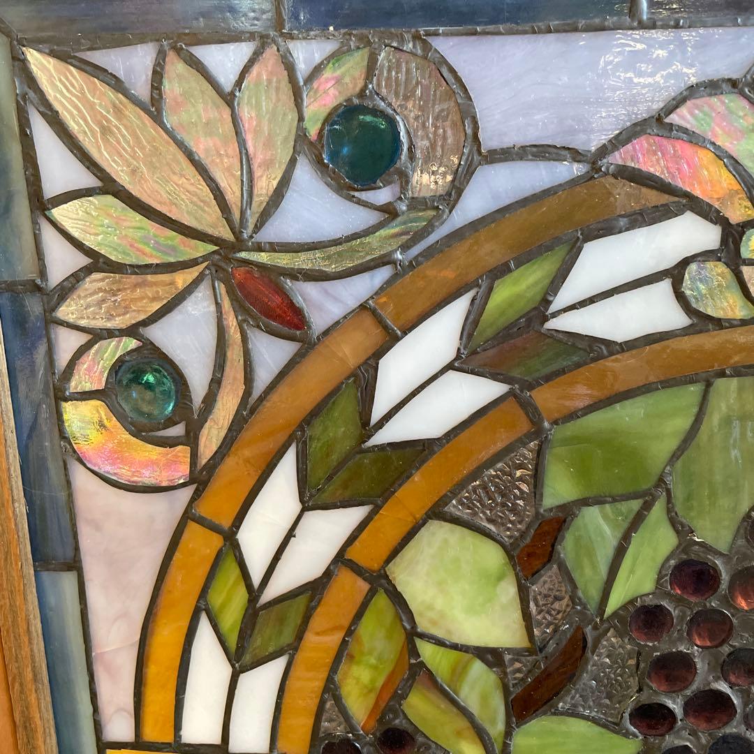 N*o様 ステンドグラス パネル ワイナリー 農園風景 約94×58cm 壁掛け