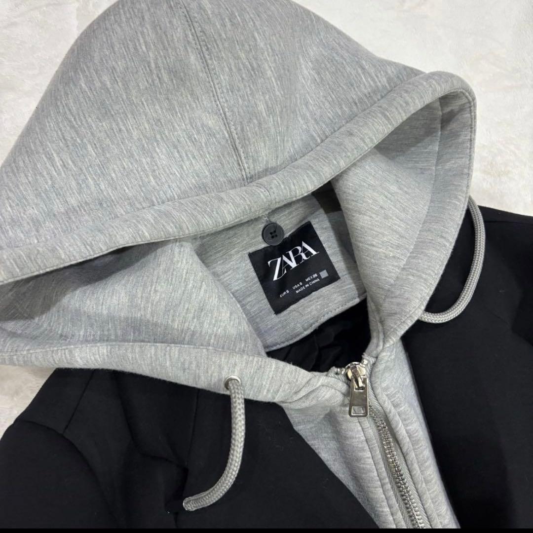 完売品 ZARA デタッチャブルフード コントラストコート　Sサイズ