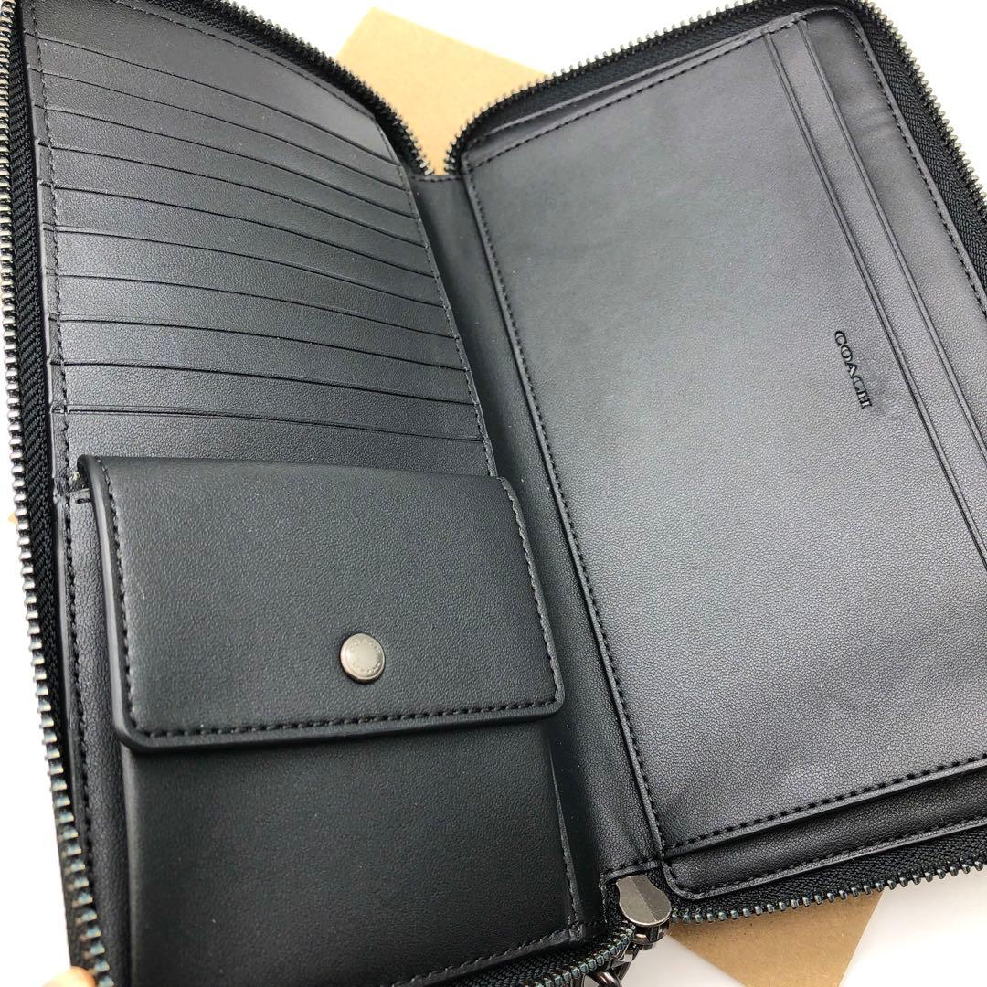 【COACH☆新品】大人気！再入荷！ダブルジップ！シグネチャー！ブラック！