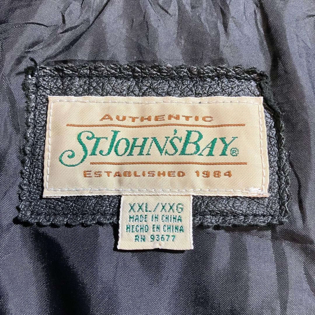 90s セントジョンズベイ ブラック レザージャケット カーコート ヴィンテージ