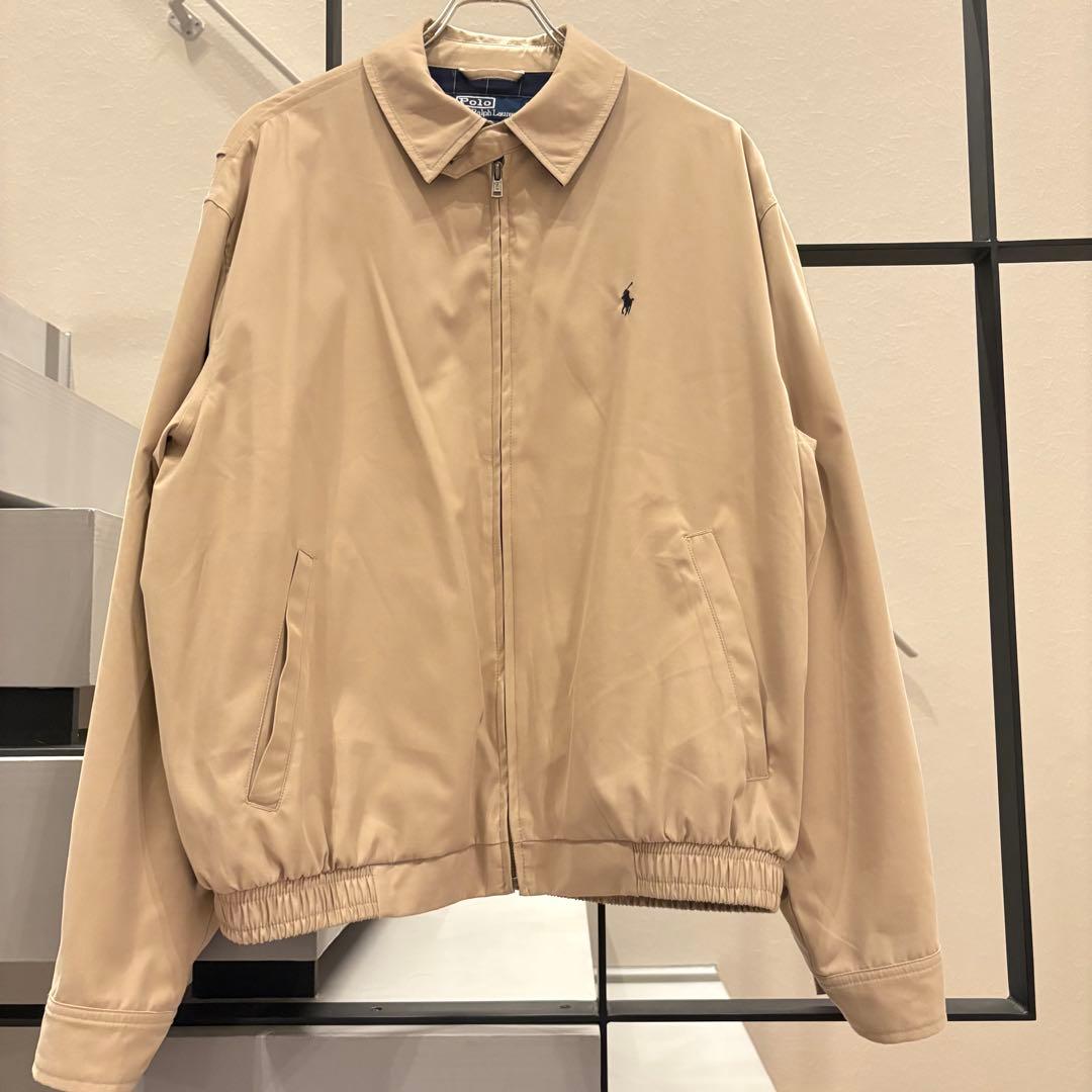 ポロラルフローレン　 スウィングトップ　裏地チェック　チンスト　ベージュ