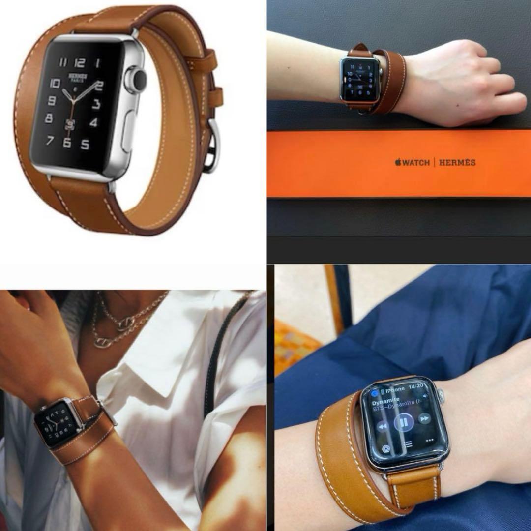 美品 レザーベルト HERMES AppleWatch アップルウォッチ ベルト