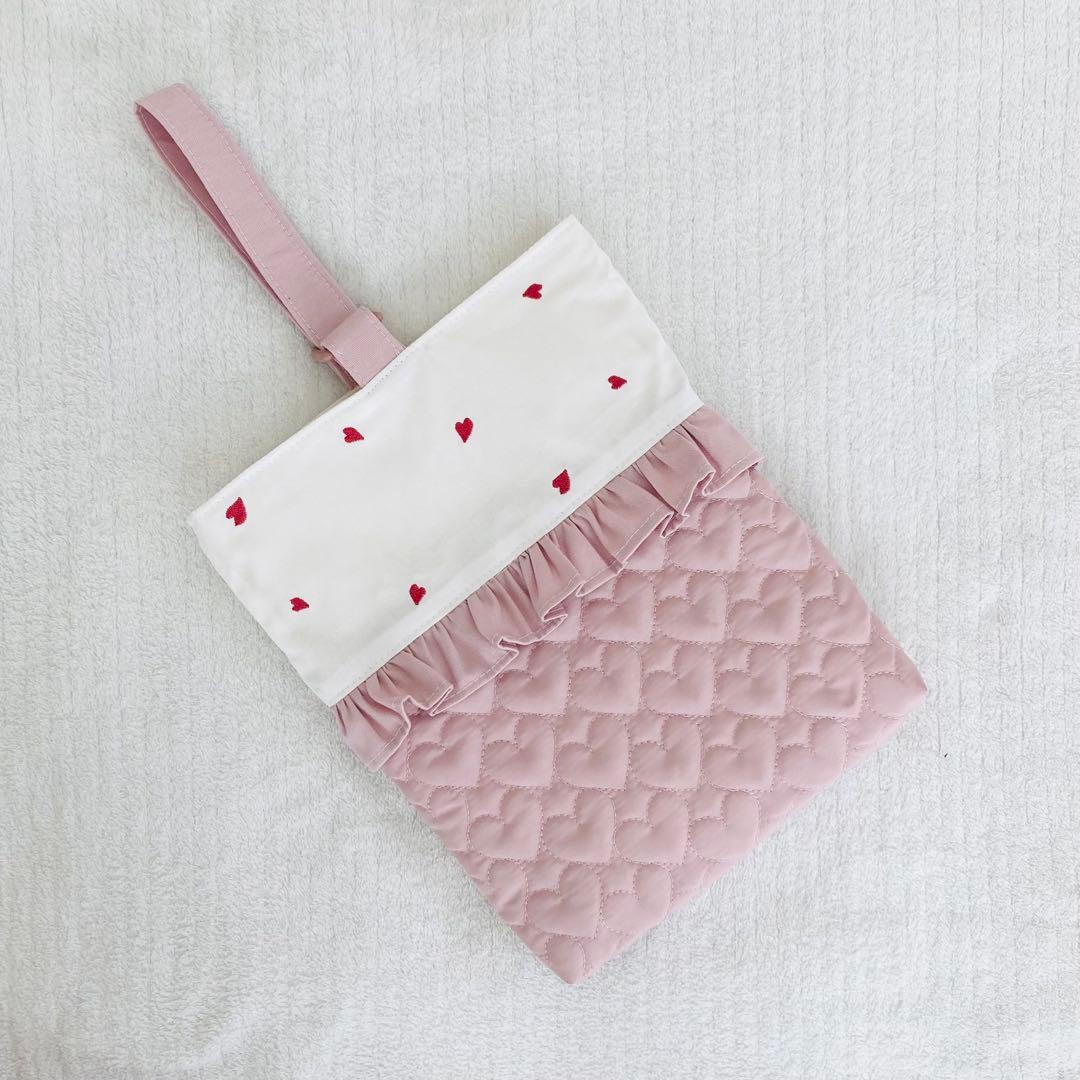 【kids kimuページ】ハート刺繍×フリル×ハートキルティング