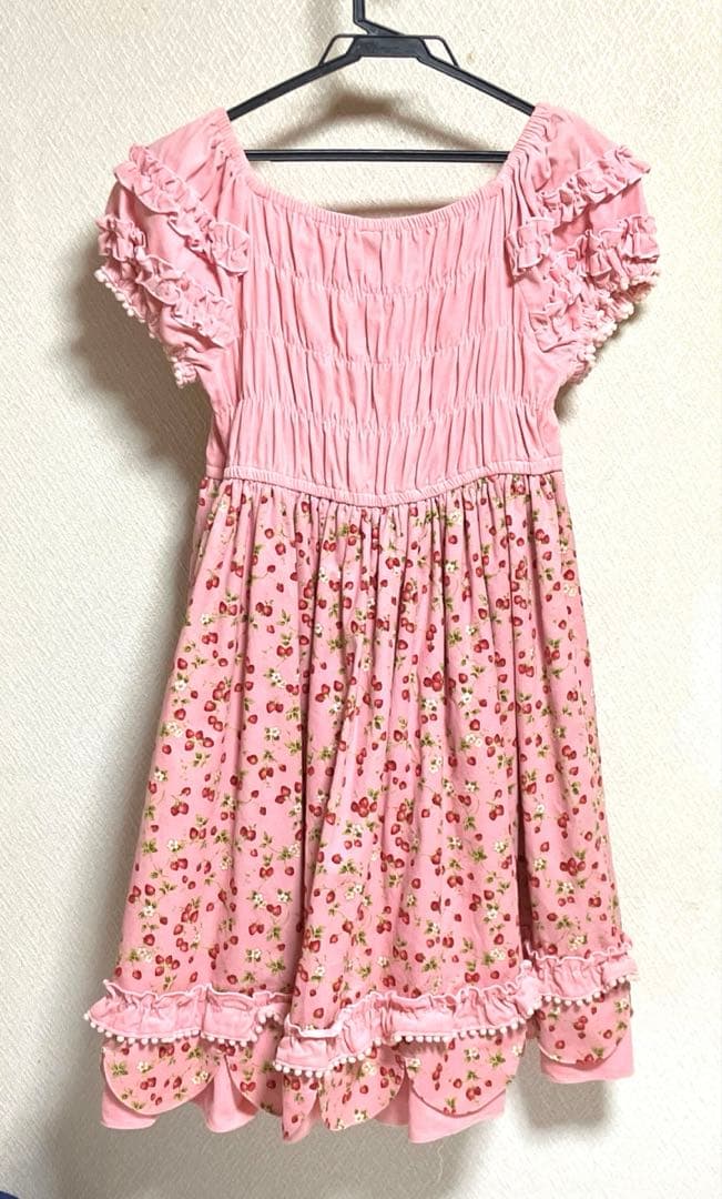 CHOCOCHIP COOKIE いちご柄ロリータワンピース　ピンク　リボン