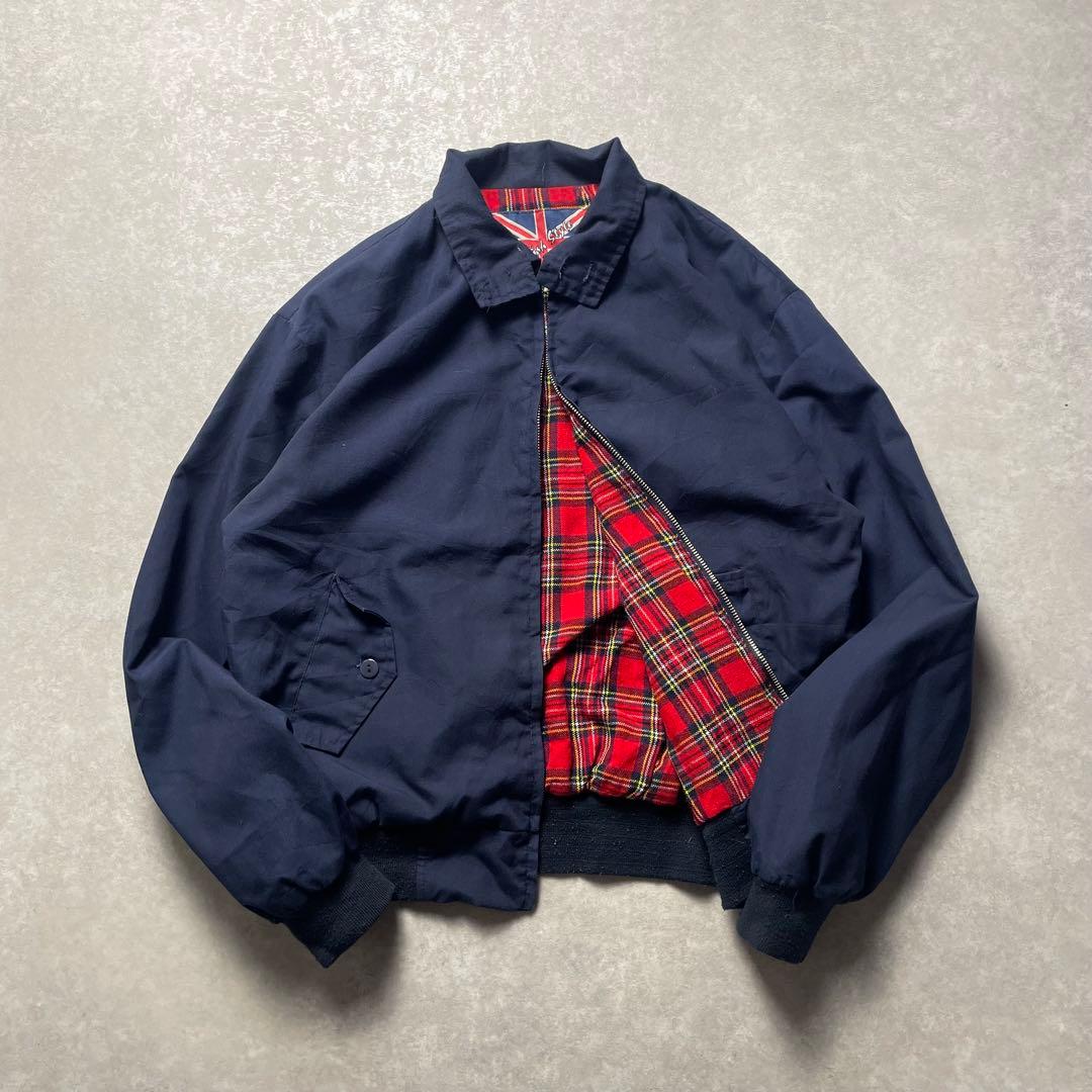 Euro vintageスイングトップブルゾンネイビーハリントンジャケット古着