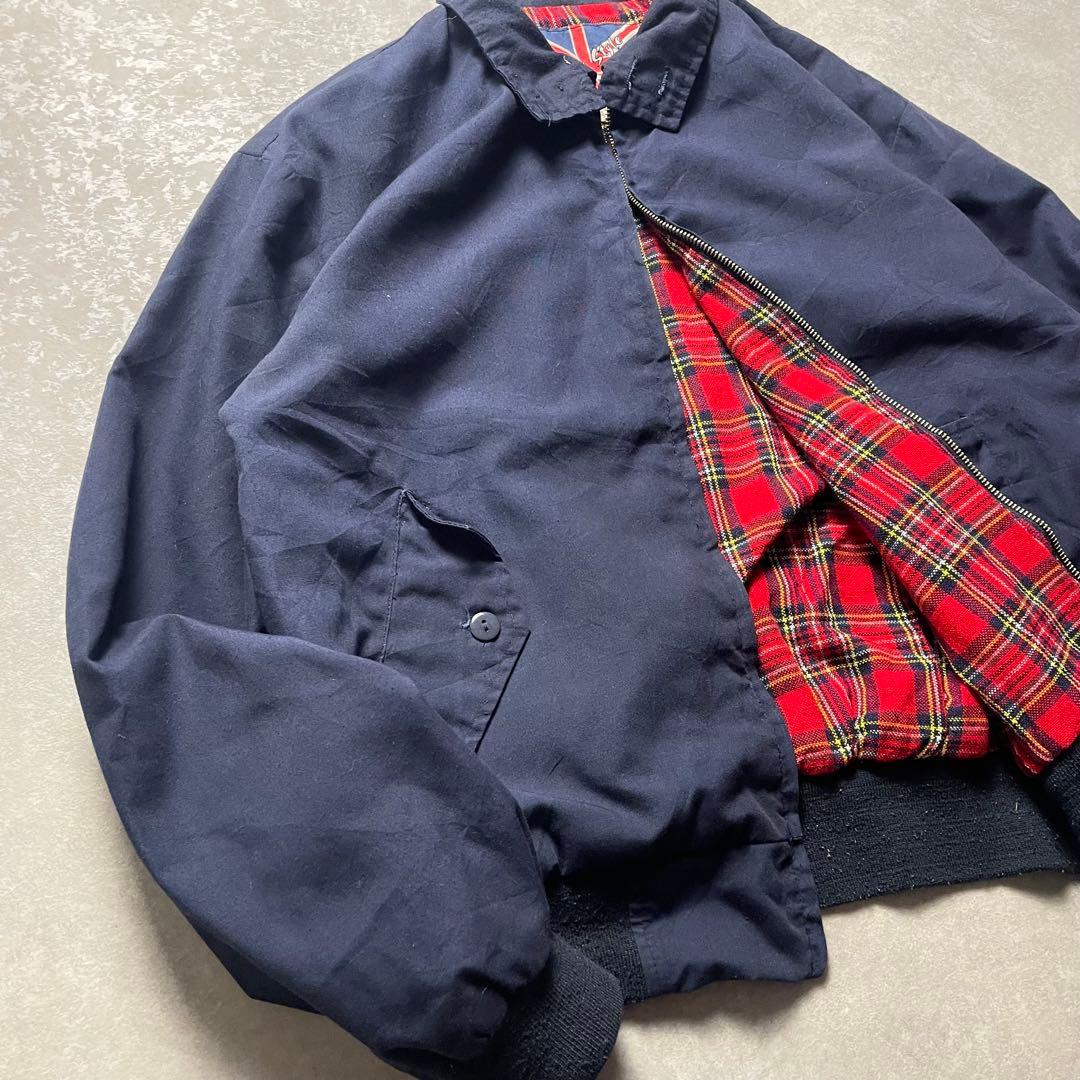 Euro vintageスイングトップブルゾンネイビーハリントンジャケット古着