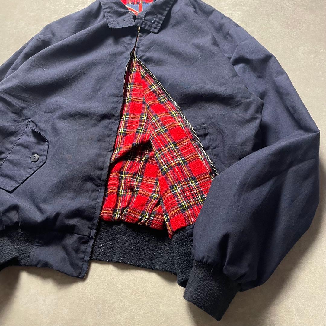 Euro vintageスイングトップブルゾンネイビーハリントンジャケット古着