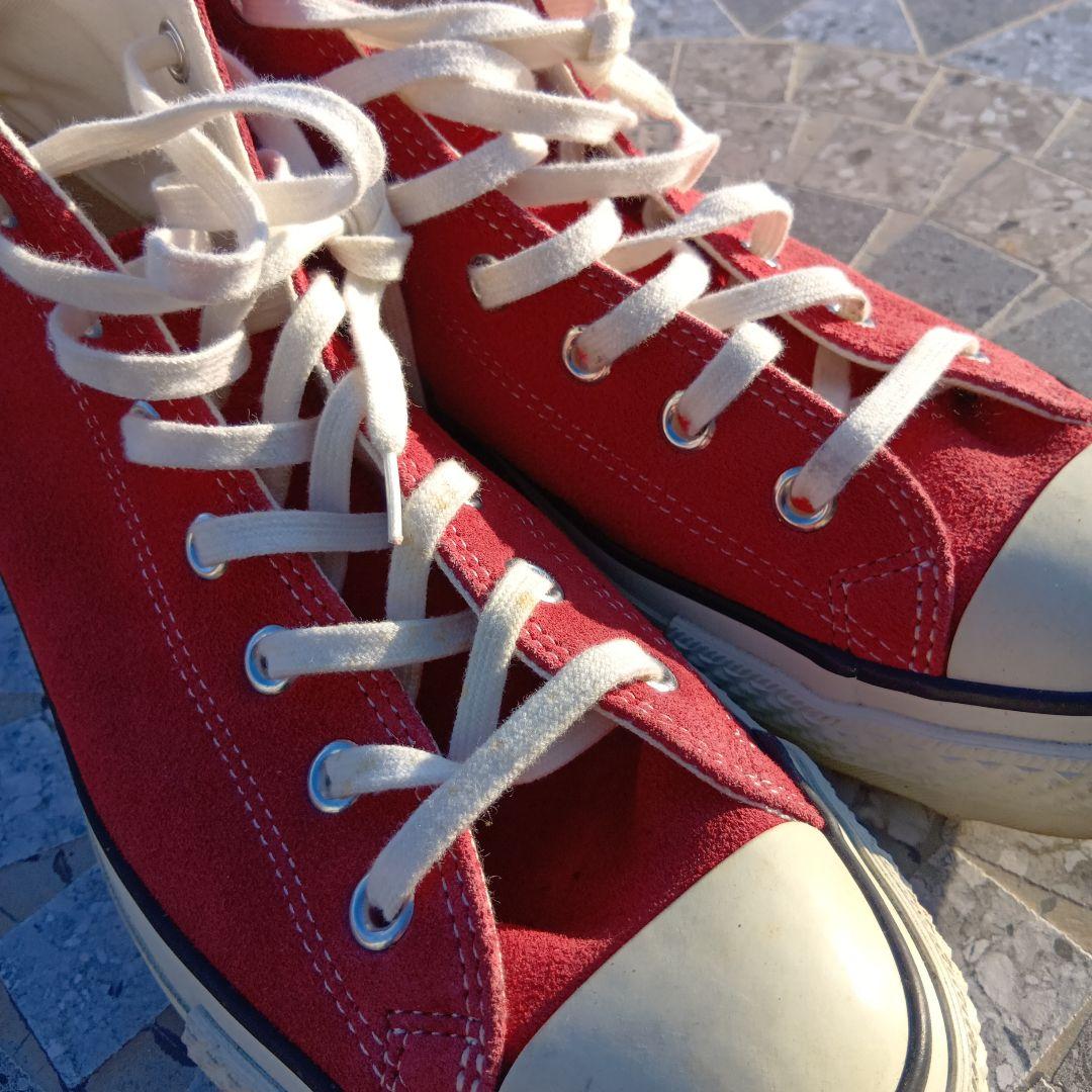 スエード素材　日本製CONVERSE ALL STAR ハイカットスニーカー 赤