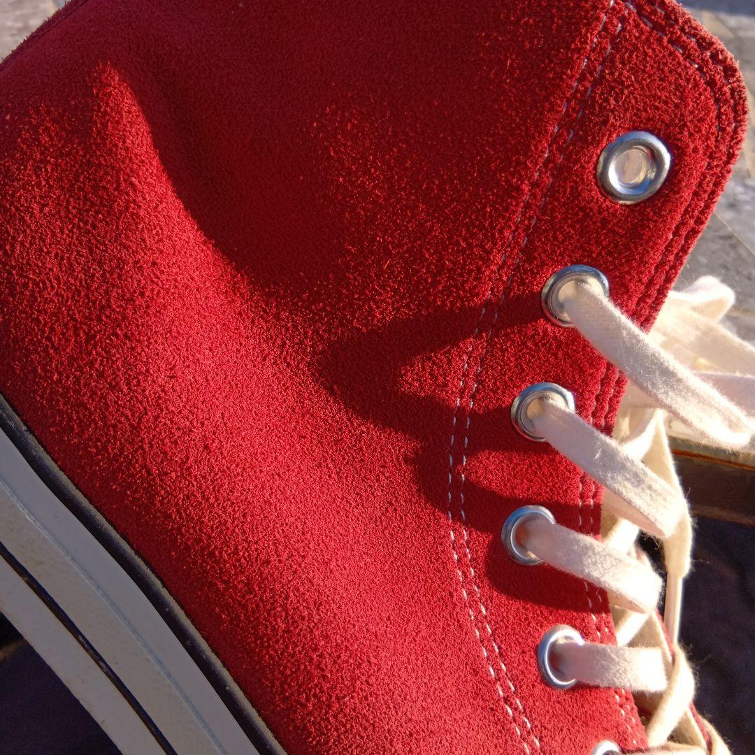 スエード素材　日本製CONVERSE ALL STAR ハイカットスニーカー 赤
