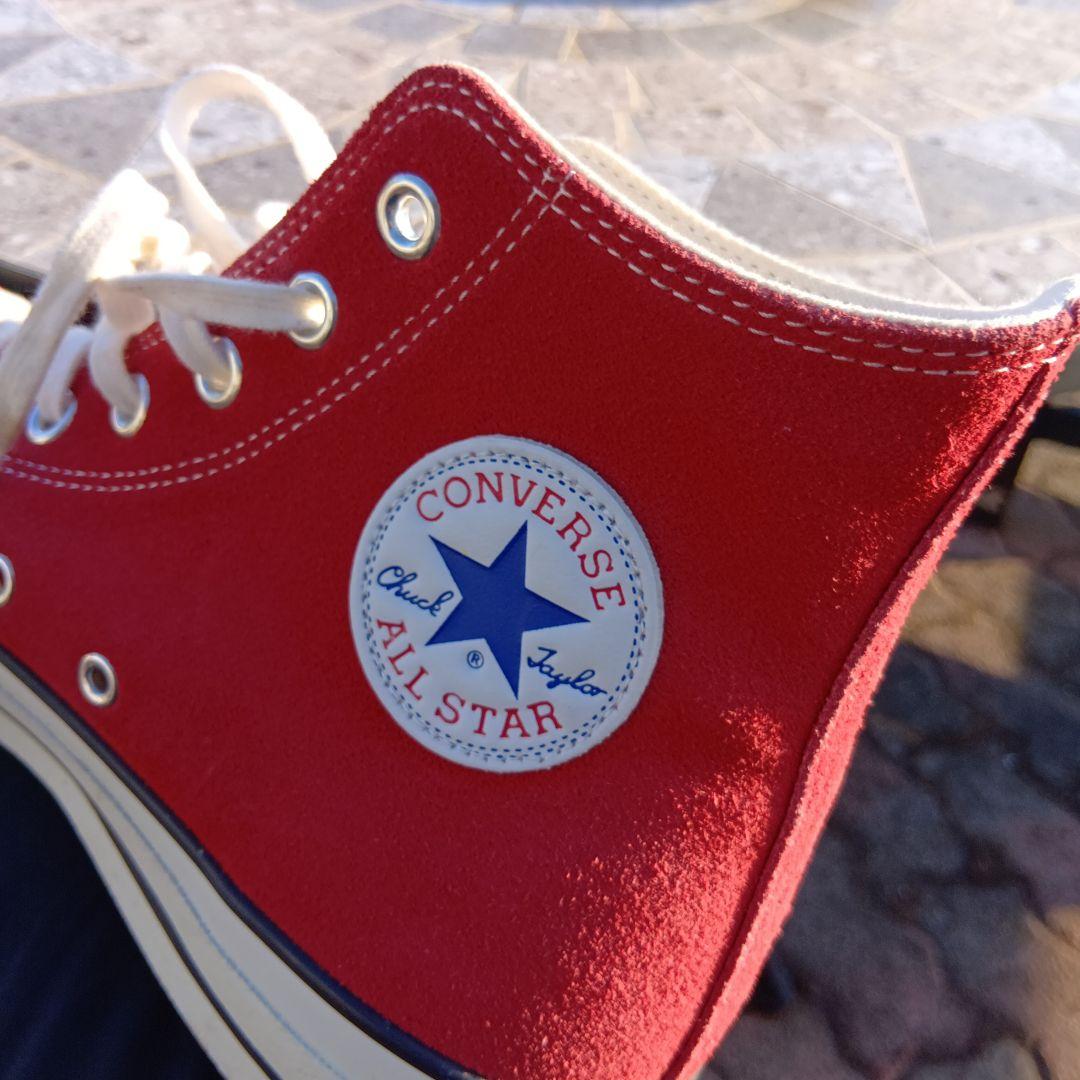 スエード素材　日本製CONVERSE ALL STAR ハイカットスニーカー 赤