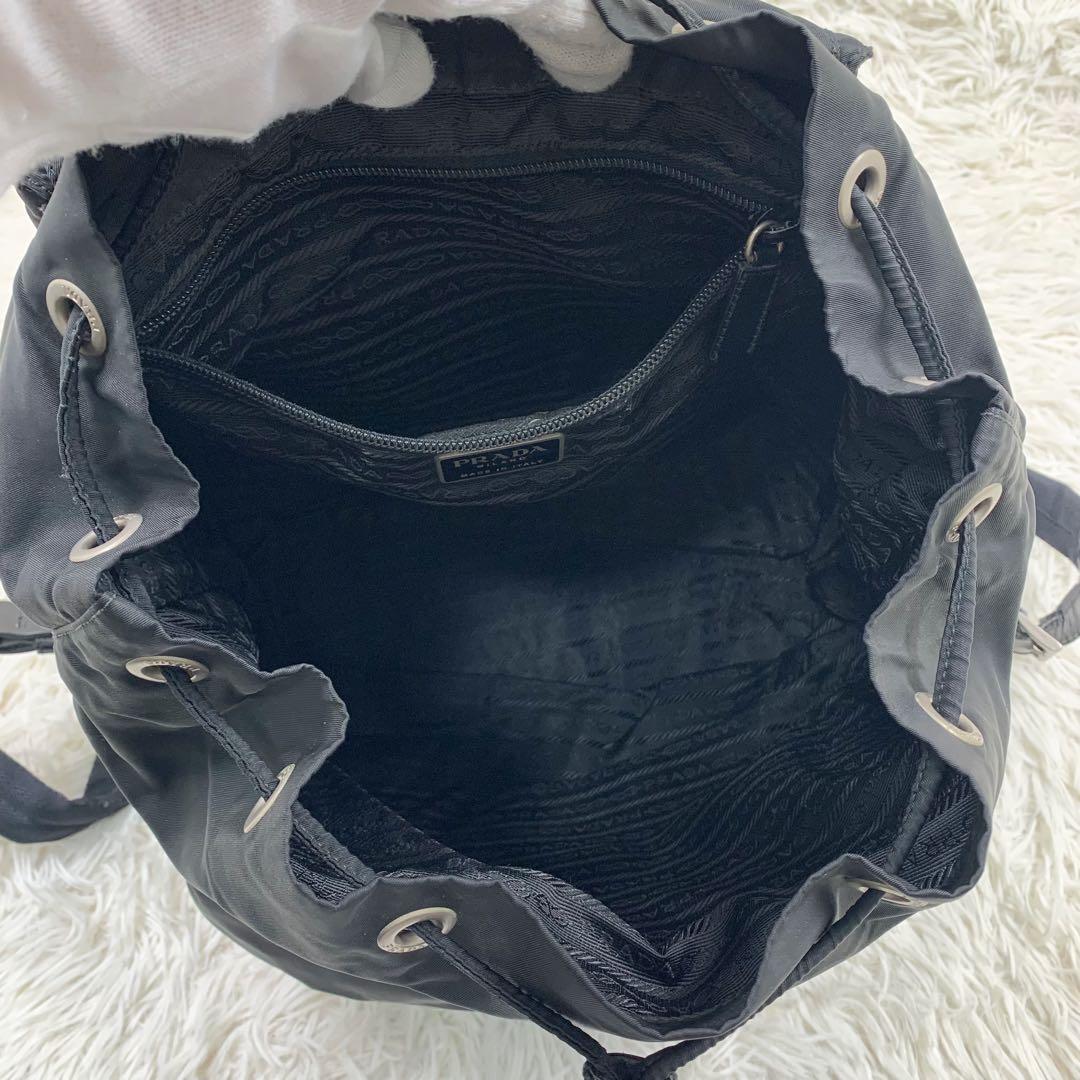 【✨美品✨】プラダ バックパック 三角ロゴ 巾着 ナイロン ブラック