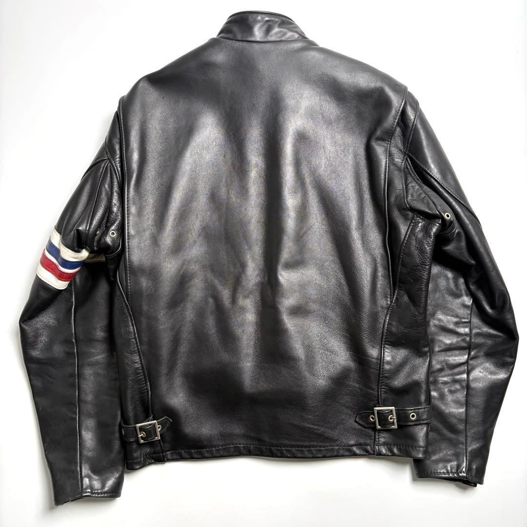 【米国製】Schott レザー ライダースジャケット 黒 40 馬革 671H