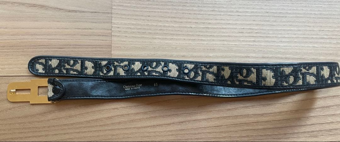 ディオール トロッター柄 ゴールドロゴバックル キャンバス×レザー ベルト
