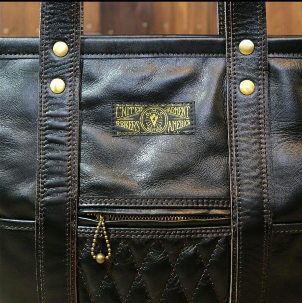 ウエストライドパデッドトートバッグキルテイングパッド ホースハイド ショルダー付