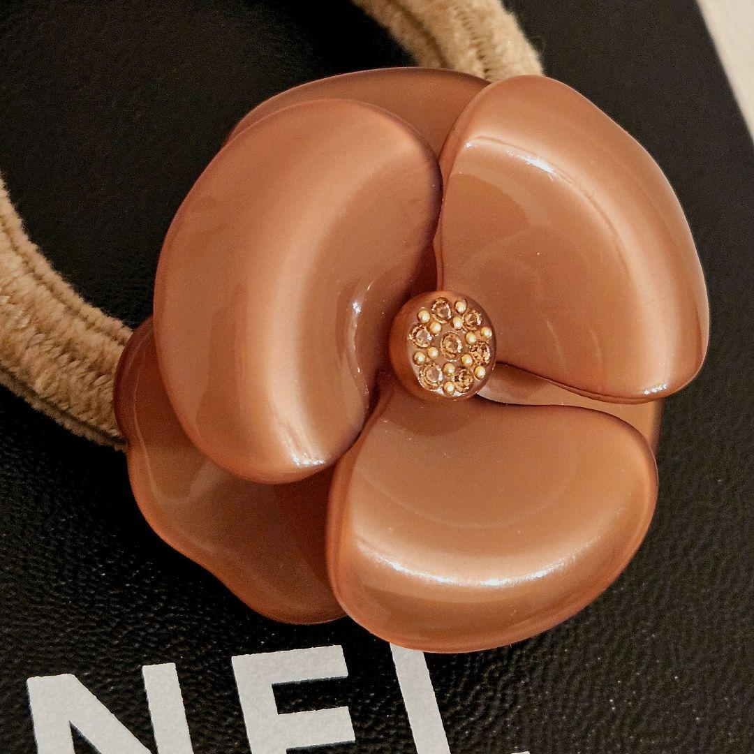 【専用出品】アレクサンドルドゥパリ　カメリア　ヘアゴム　ブラウン　新同品