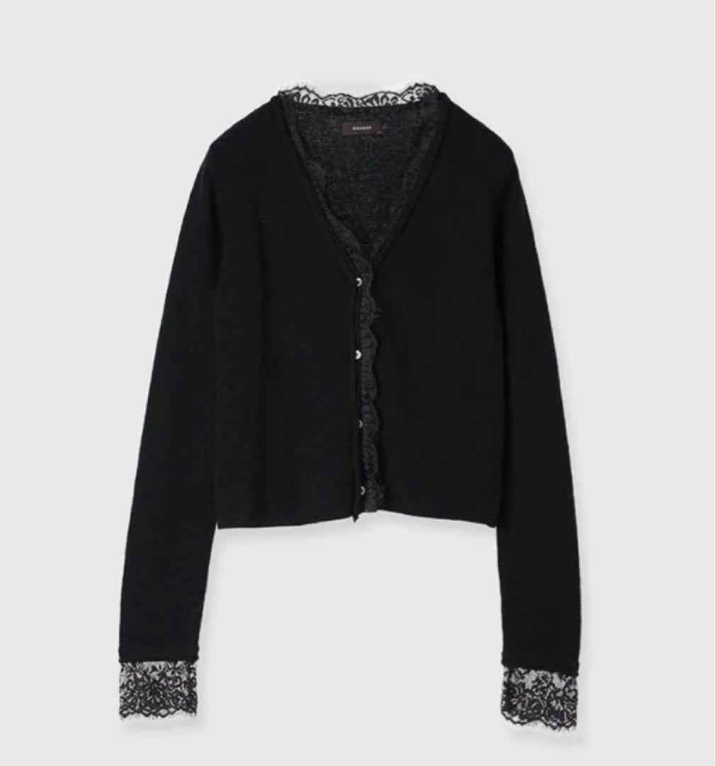 新品　anuans アイラッシュレーストリミングニット