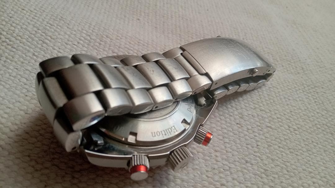 クロノグラフダイバーズ腕時計 オレンジ シルバー