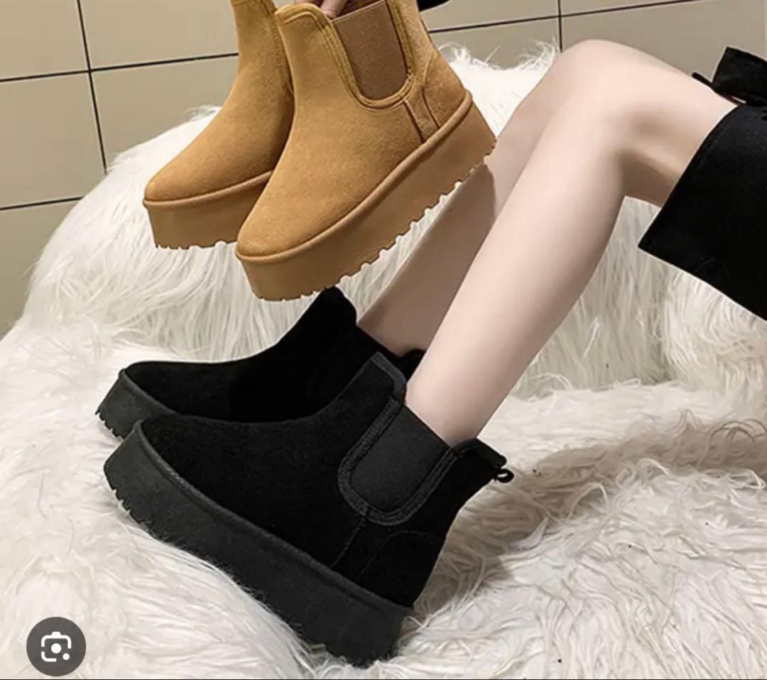 25cm UGG プラットフォーム チェルシー ブーツ　サイドゴア 厚底