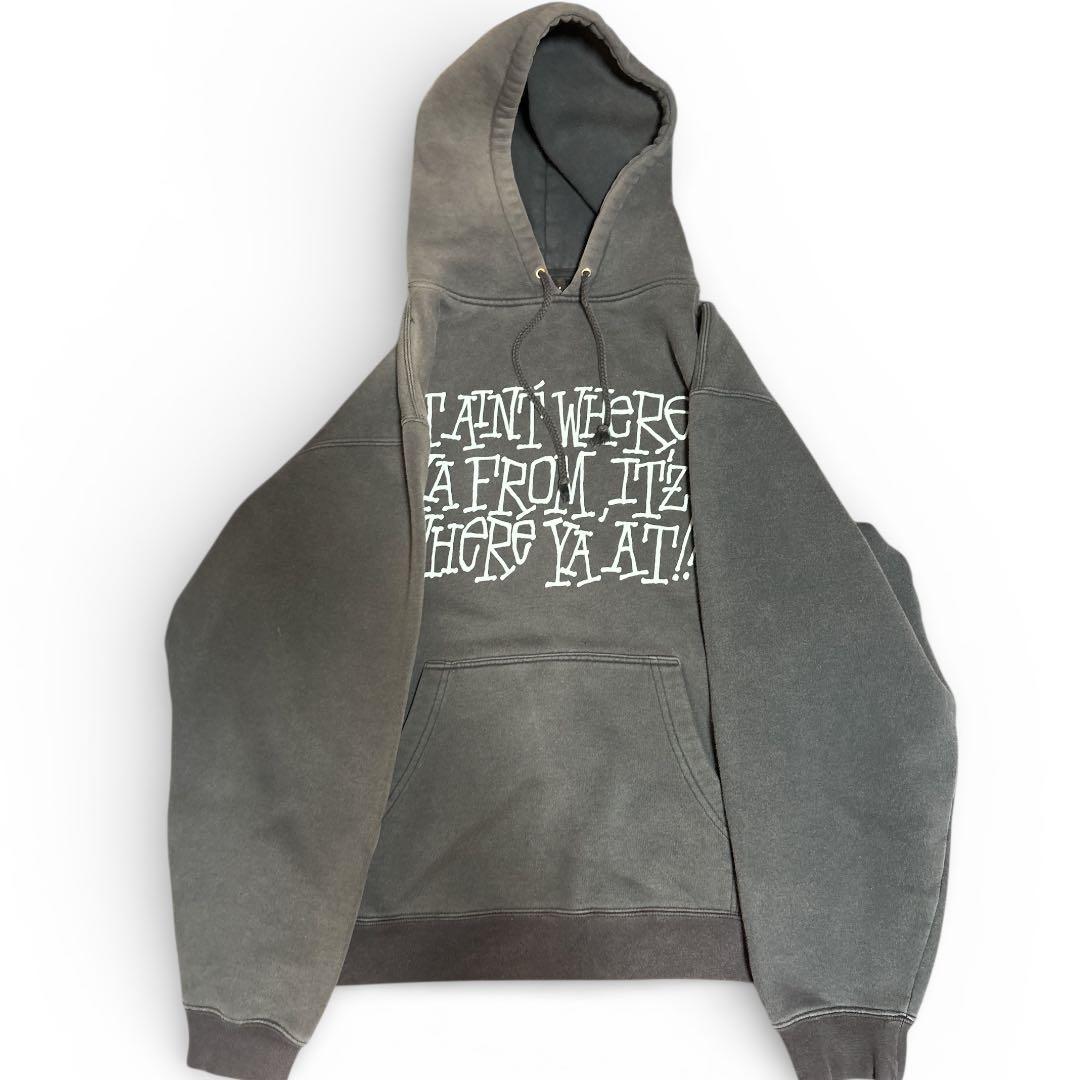 @*)様 OLD STUSSY プリントパーカー ネイビー 90s後期 Y2K