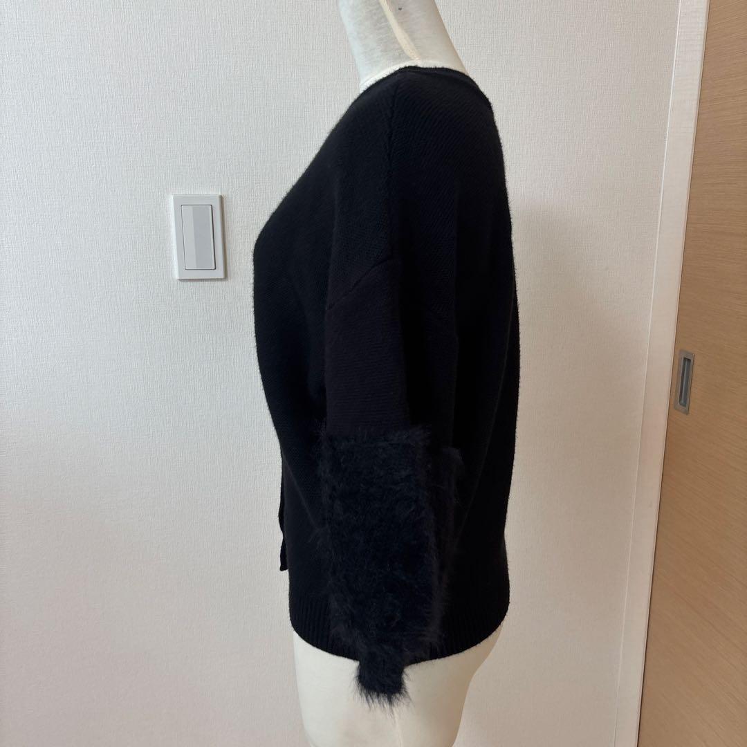 新品　TORRAZZO DONNA ファースリーブ2wayプルオーバー　ブラック