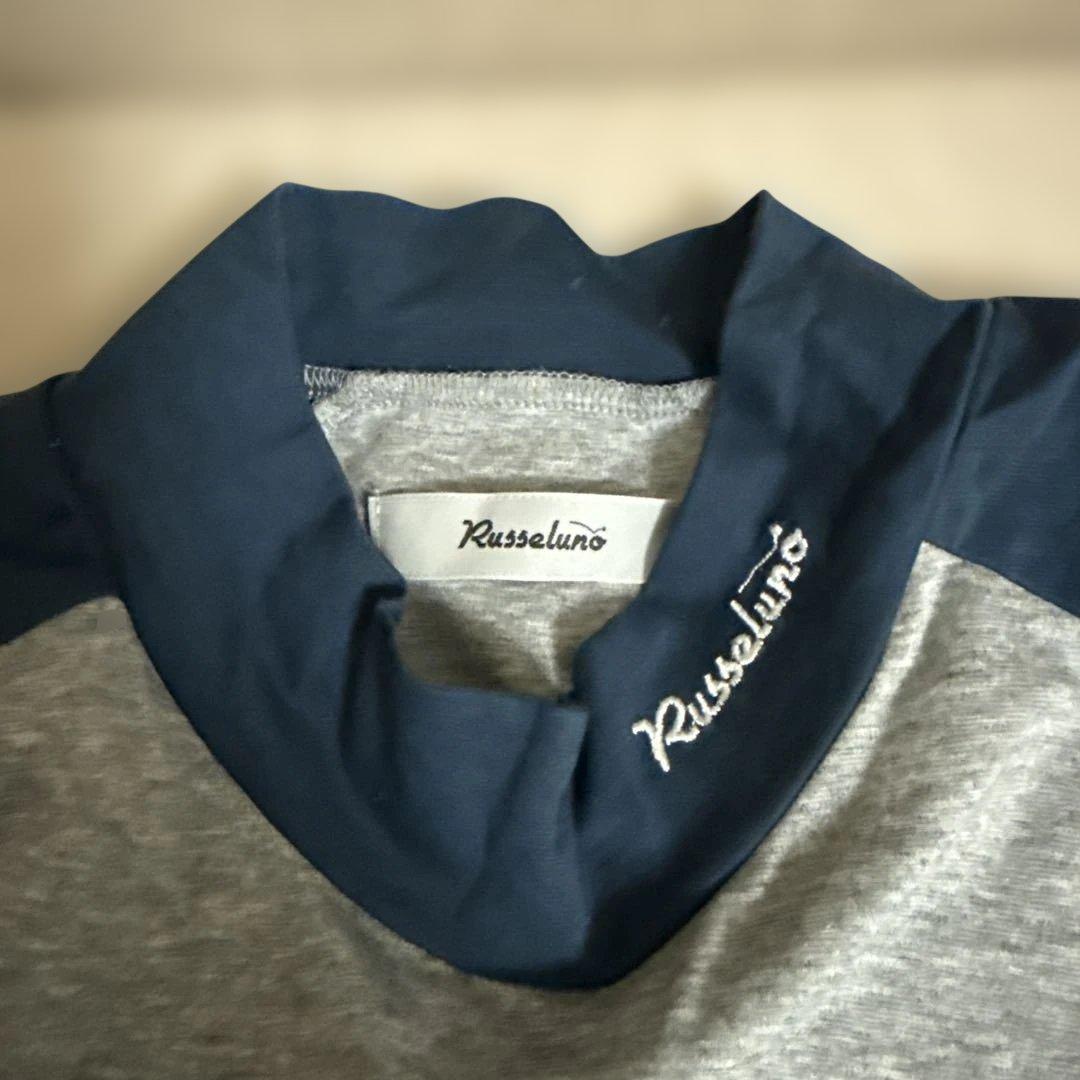 Russeluno アイコン総柄　モックネック長袖シャツ