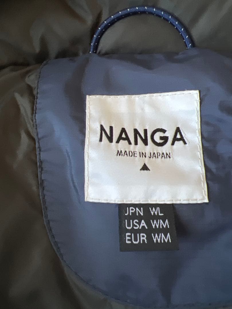 NANGA ネイビー レディースロングダウンジャケットXLファー付き