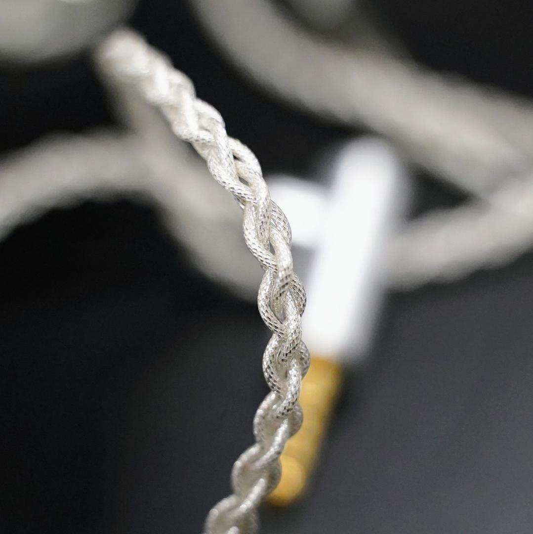 【1点のみ】7N粒子単結晶銅銀メッキ リッツ構造ケーブルMMCX3.5mm L字