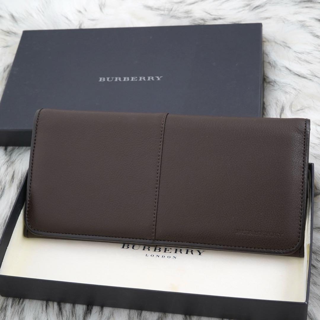 未使用品　箱付き　BURBERRY LONDON 長財布　ノバチェック　ブラウン