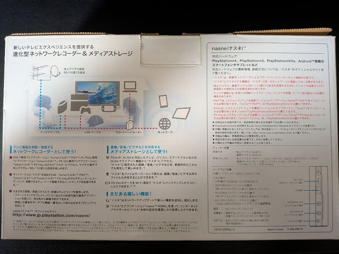 ​【1TB】SONY nasne (ナスネ) CECH-ZNR2J 01