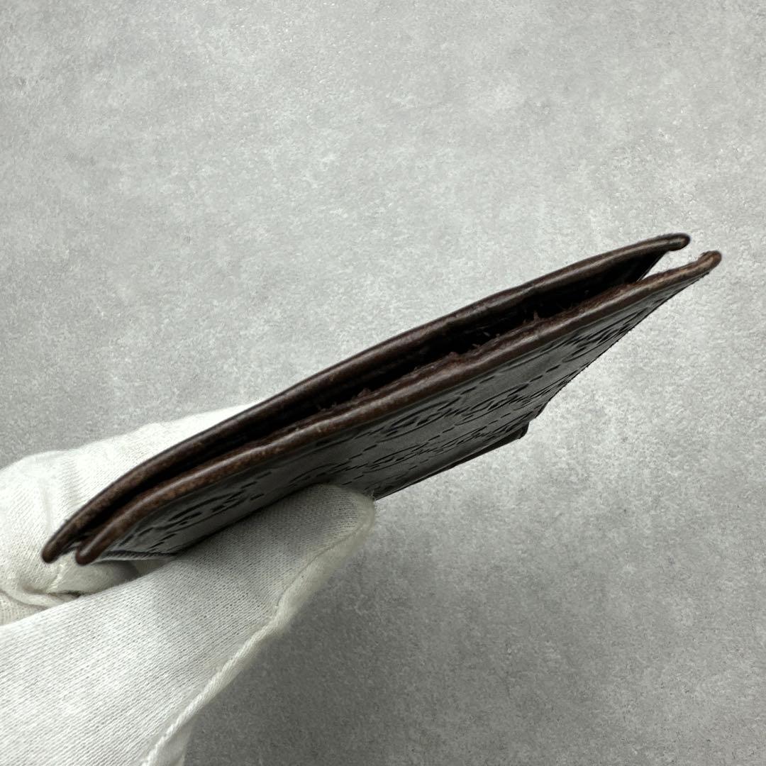 GUCCI グッチ 二つ折り財布 カードケース GG柄 レザー マネークリップ