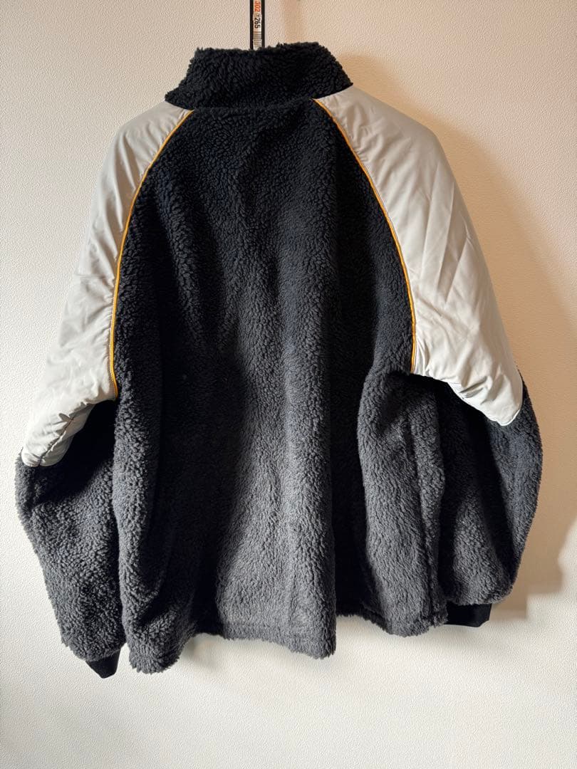 ラウドマウスゴルフ メンズ ボア×タフタ配色ジップブルゾン チャコールグレー