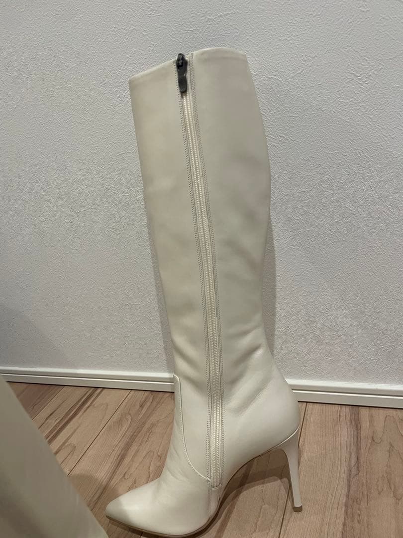 ダイアナ ホワイト ロングブーツ 美脚 白 24cm 未使用 レザー 本革 新品