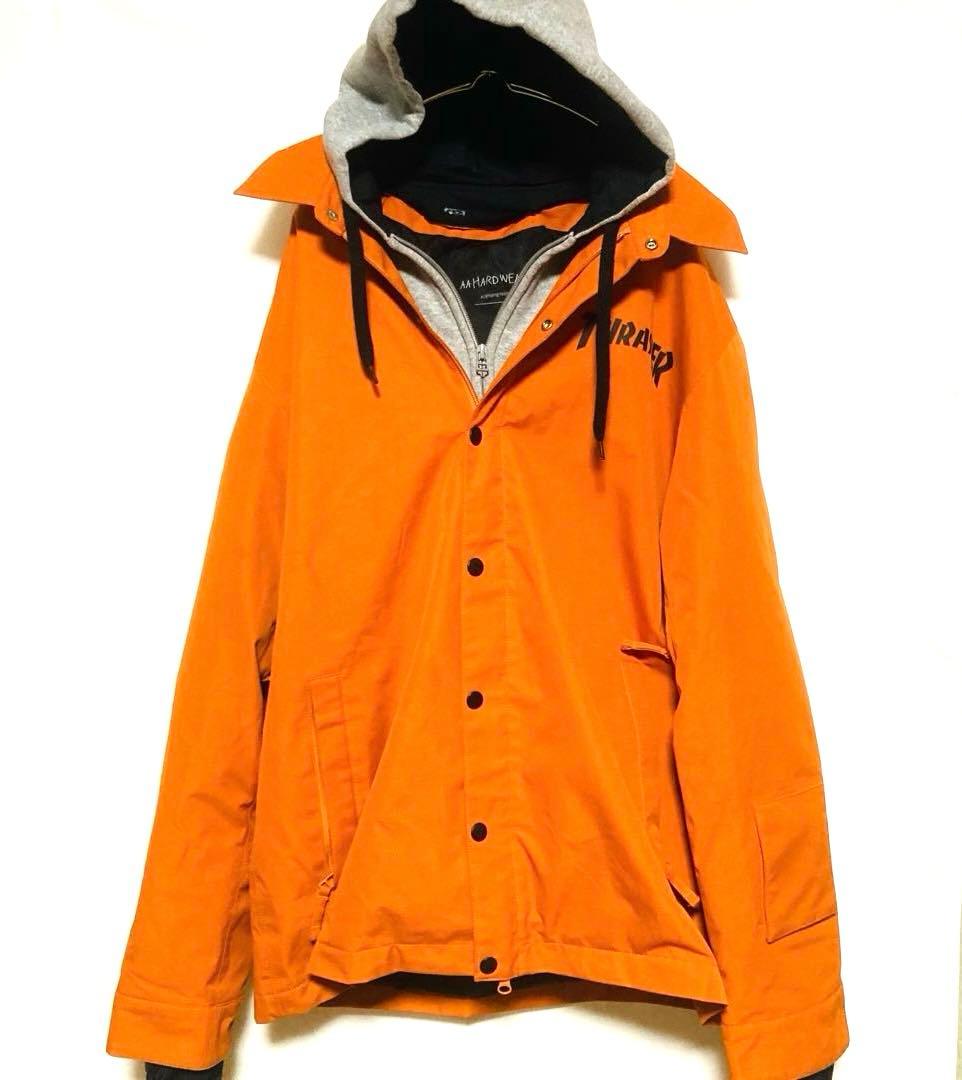 THRASHER スノボウェア Mサイズ フード付き バックロゴ スキーウェア